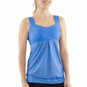 BEAUTIFUL! EUC! LULULEMON 🍋 Run: Tame Me Tank Blue/ Heathered Porcelain Size 8